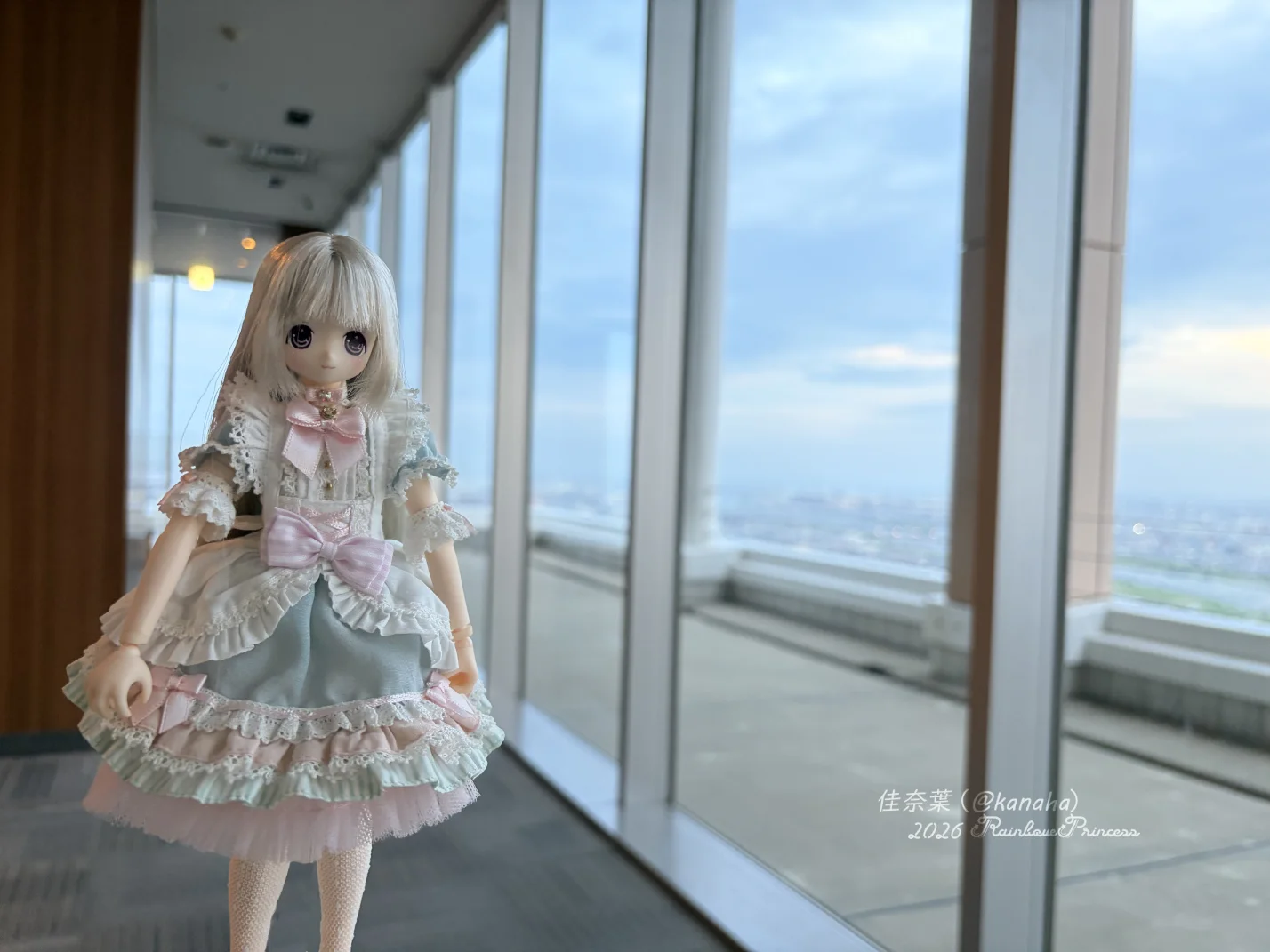 小花ちゃんの写真_背景はタワマン最上階ゲストルーム