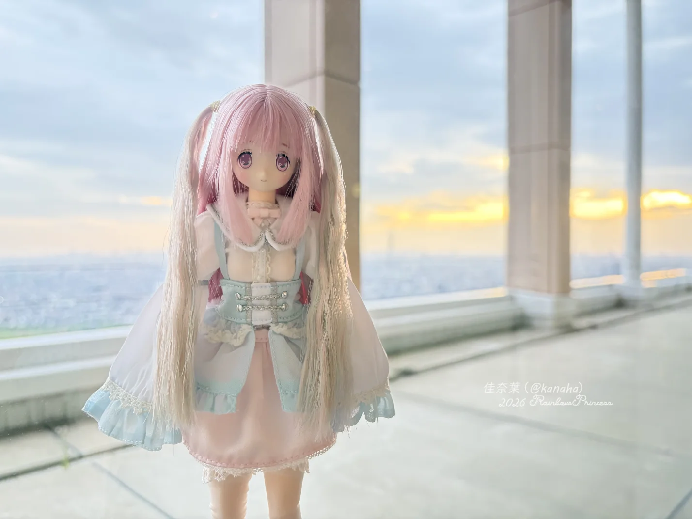 ライリちゃんの写真_背景はタワマンの最上階展望室